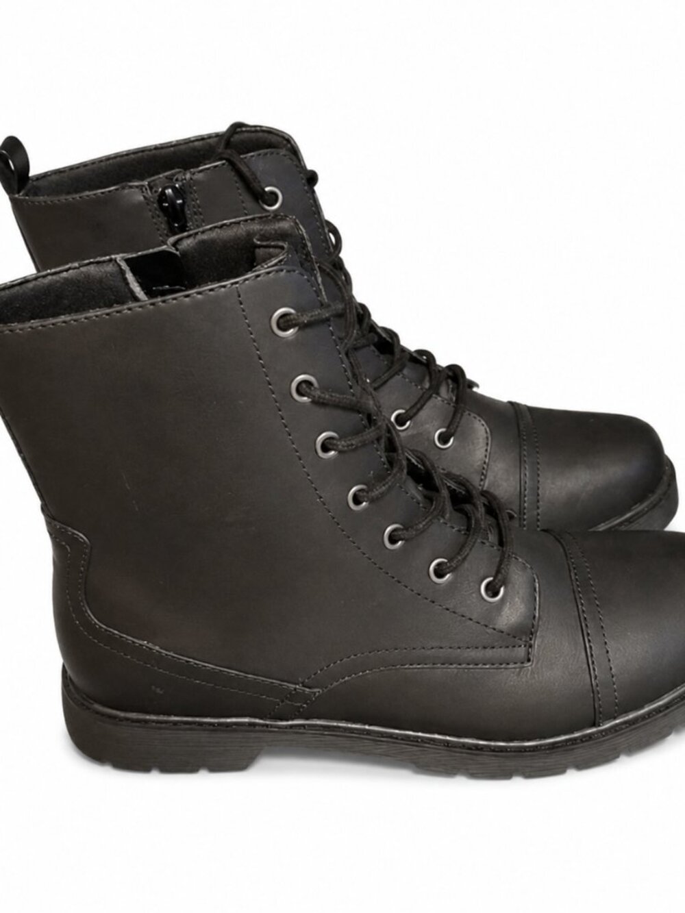 ARIZONA JEAN CO QUEEN FLAT HEEL COMBAT BOOTS SHOES WOMENS 9/1 2 BLACK
